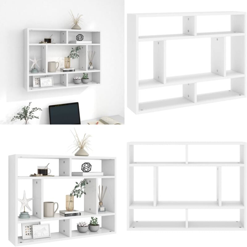 Wandregal Weiß 75x16x55 cm Holzwerkstoff - Wand Regal - Holzregal - Weißes Regal - Regal Dekoration - Aufbewahrungslösung - Home & Living