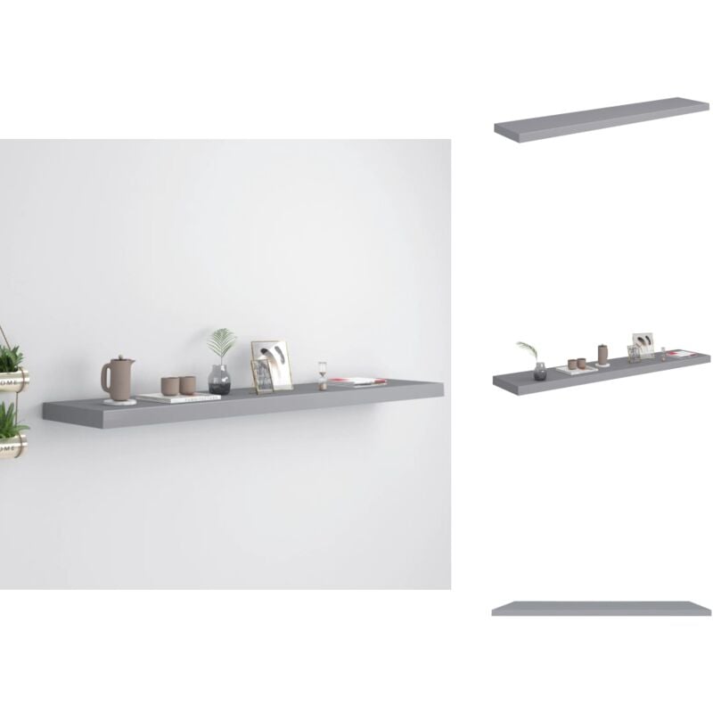 Schwebendes Wandregal Grau 120x23,5x3,8 cm MDF - Wandregal - Schwebend - Grau - Wohnraumdeko - Möbel