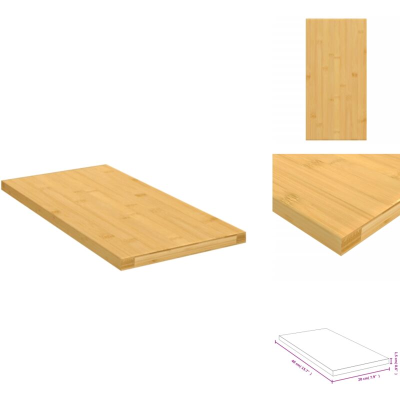 Wandregal 40x20x1,5 cm Bambus - Bambus Regal - Wandregal - Deko Regal - Regal Holz - Badezimmer Regal