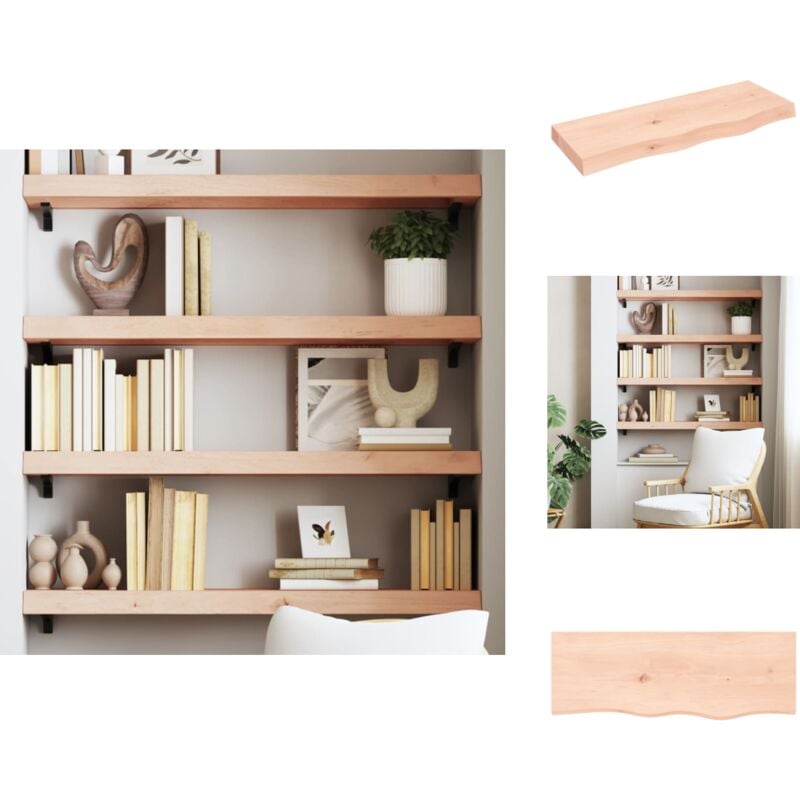 Wandregal 80x30x(2-6) cm Massivholz Eiche Unbehandelt - Wandregal - Eichendielen - Holzmöbel - Rustikal - Deko Regal