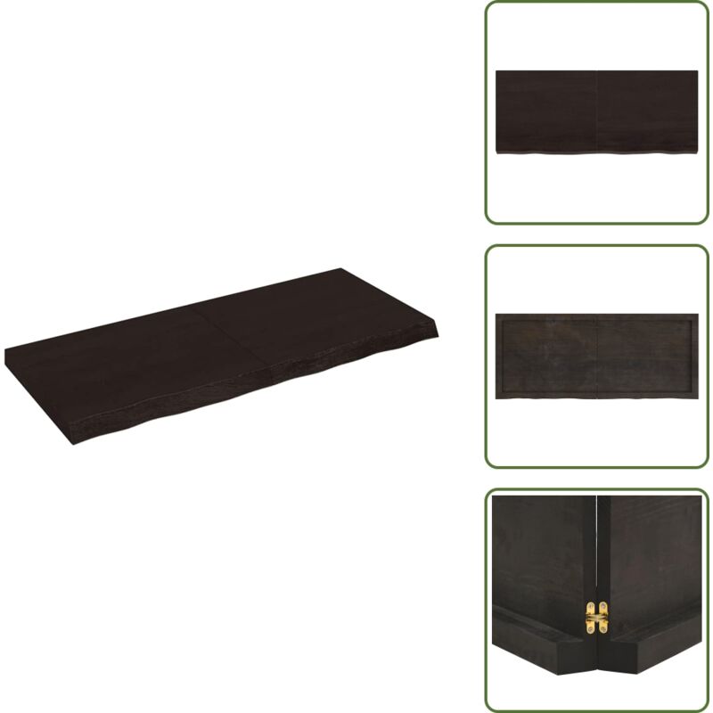 Wandregal Dunkelbraun 120x50x(2-6)cm Massivholz Eiche Behandelt - Wandregal - Eichendielen - Holzmöbel - Landhausstyle - Regal Für Küche