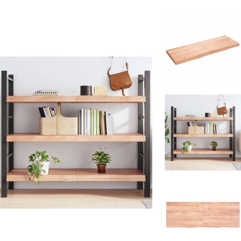 Wandregal Hellbraun 140x50x(2-6) cm Massivholz Eiche Behandelt - Wandregal - Eichendielen - Holzmöbel - Landhausstyle - Regal Für Küche
