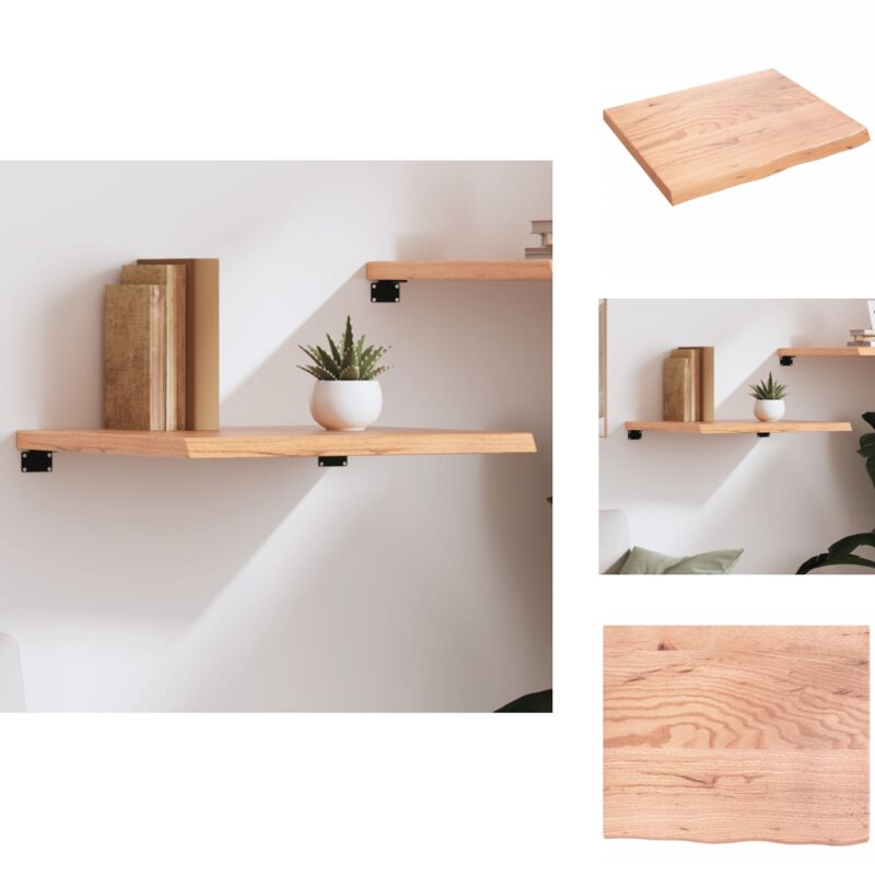 Wandregal Hellbraun 60x50x(2-4) cm Massivholz Eiche Behandelt - Wandregal - Eichendielen - Holzmöbel - Landhausstyle - Wohnraumorganisation