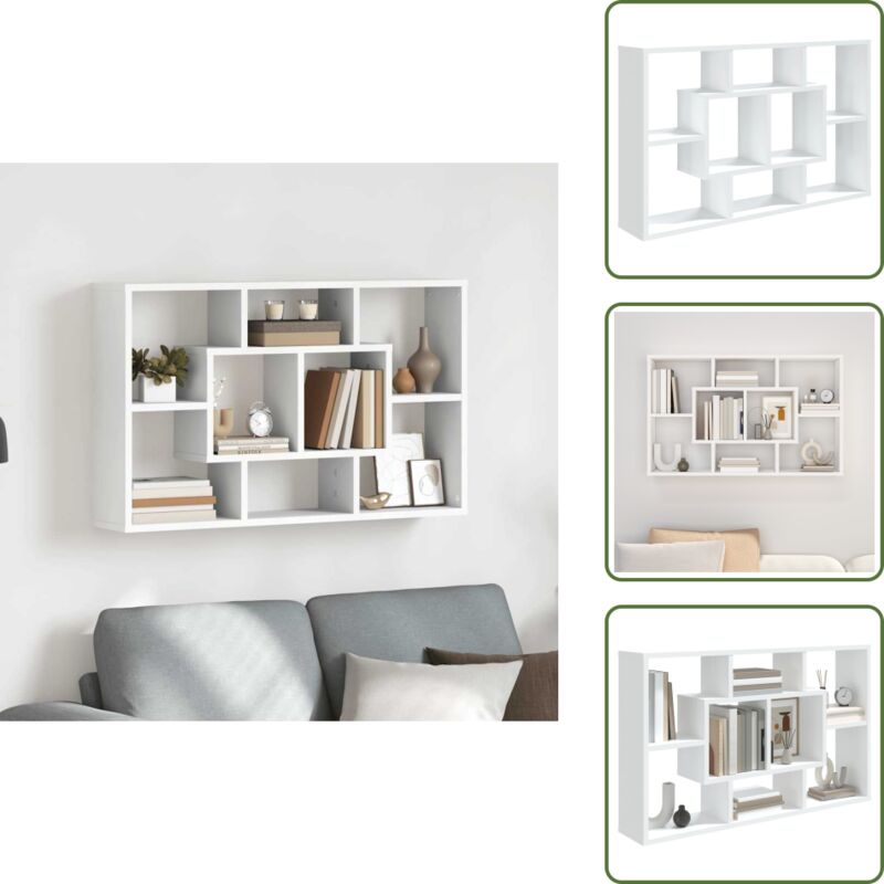 Wandregal Weiß 85x16x52,5 cm Holzwerkstoff - Wandregal - Holzregal - Regalböden - Wohnzimmerdeko - Wohnraumorganisation