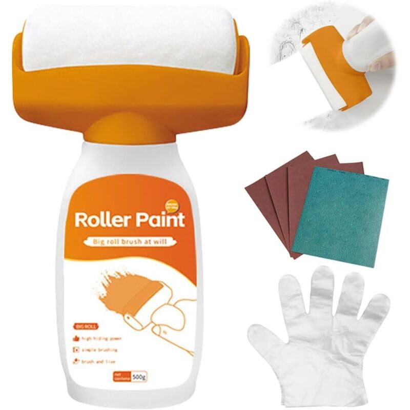 Wandreparatur-Farbroller, weißer Ausbesserungsroller mit praktischem Auftrag, Wandreparatur-Farbroller für Risse, Abplatzungen und Graffiti