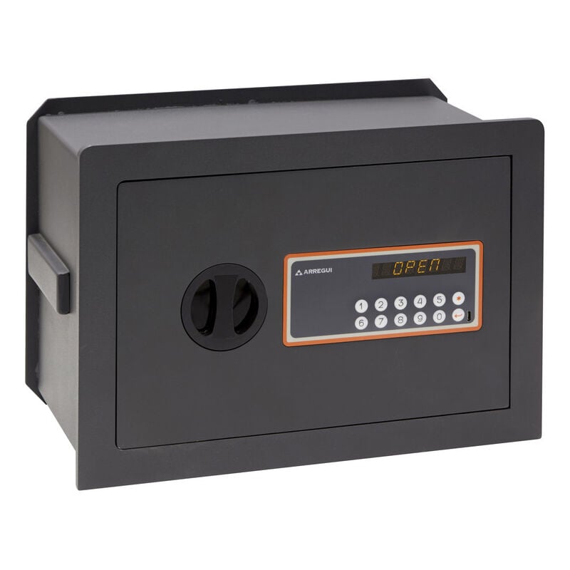 Plus c 181140 Tresor Wandmontage Tiefenverstellbarer Wandtresor zum Einmauern Tresor/Safe mit Elektronikschloss Doppelwandiger Sicherer Tresor für