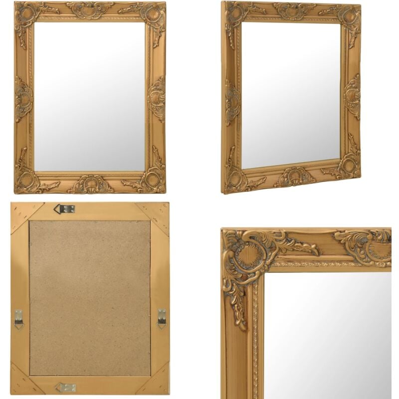 Vidaxl - Wandspiegel im Barock-Stil 50x60 cm Golden - Barockspiegel - Wandspiegel - Goldene Spiegel - Rechteckiger Spiegel - Vintage Spiegel - Home &