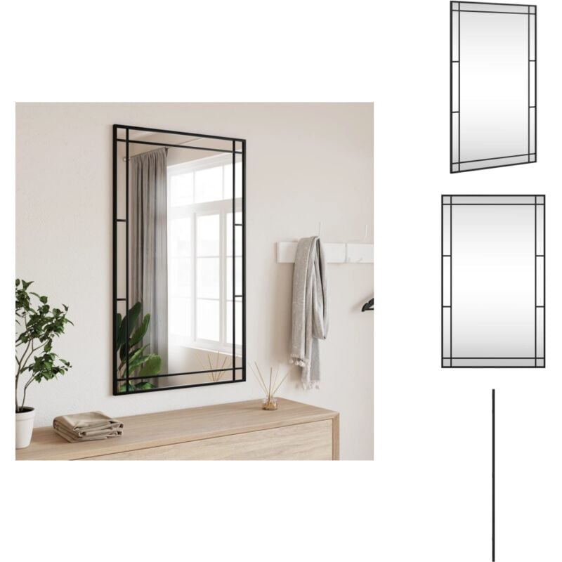Vidaxl - Wandspiegel Schwarz 60x100 cm Rechteckig Eisen - Wandspiegel - Rechteckiger Spiegel - Schwarzer Spiegel - Großer Spiegel - Badezimmer Spiegel