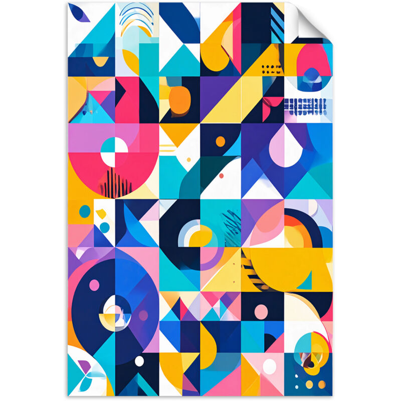 Selbstklebendes Poster – Wandsticker Bauhaus farbenfrohe Abstraktion 20x30 cm