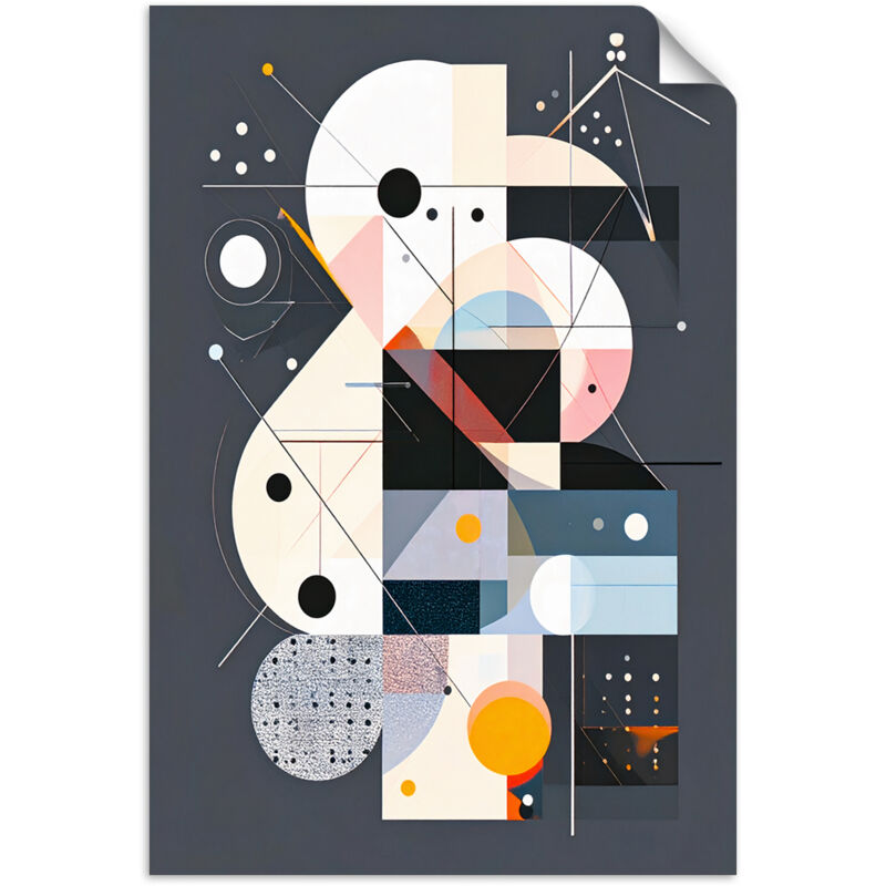 Selbstklebendes Poster – Wandsticker Geometrische Abstraktion Bauhaus 20x30 cm