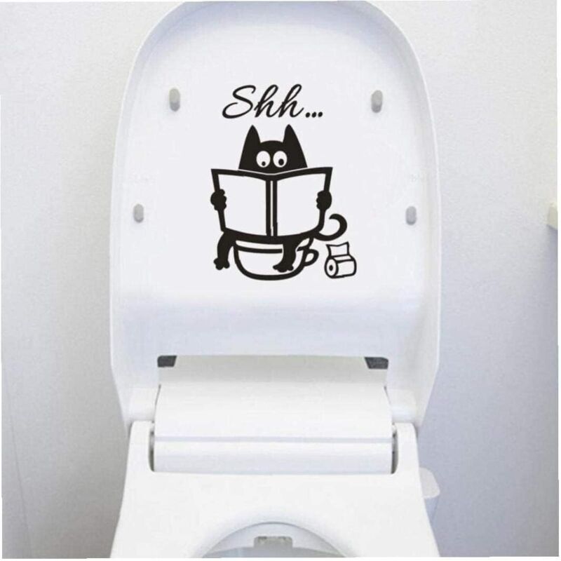 Wandtattoo-Kunstaufkleber, abnehmbare Tapete, niedliche Katzen-WC-Sitz-Vinyl-Dekoration für Badezimmer