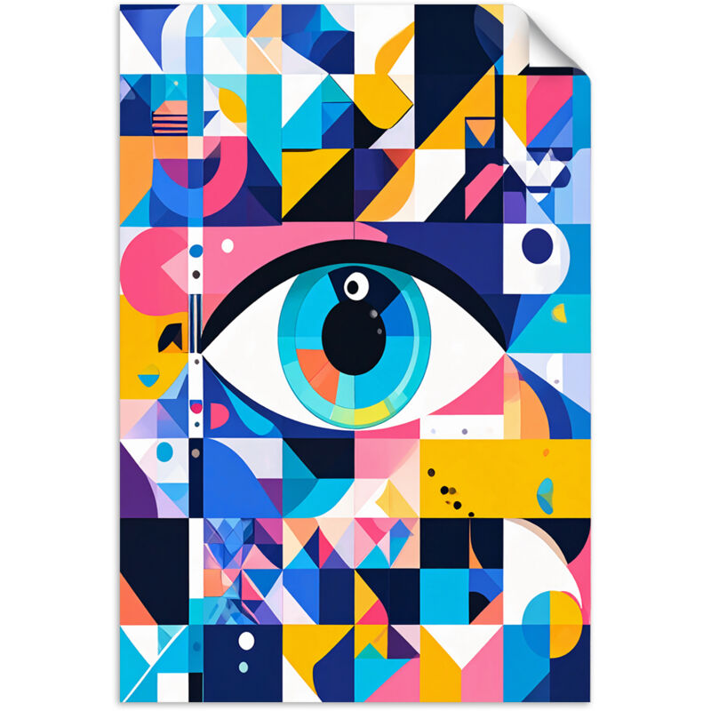 Selbstklebendes Poster – Wandsticker Minimalistisches Auge im Bauhaus-Stil 20x30 cm