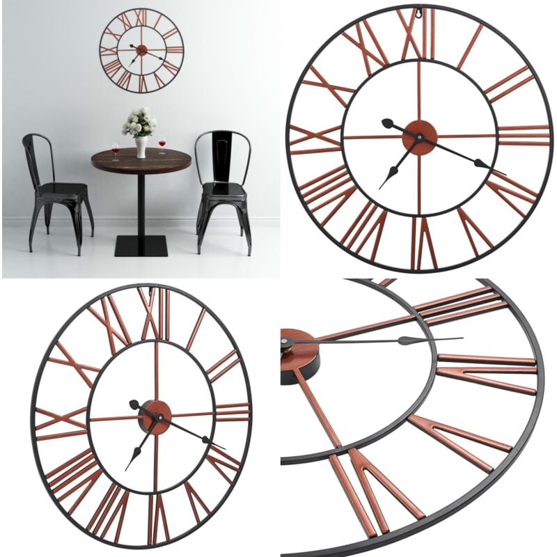 Vidaxl - Wanduhr Metall 58 cm Rot - Wanduhr - Wanduhren - Home & Living - Rot