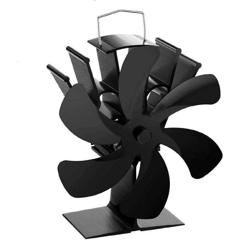 Wärmebetriebener Holzofenventilator mit 6 Flügeln, Kaminventilator, Ofenventilator für Kamin, Pelletofen, Holzkamin und Holzofen, 87 °C Start, leiser