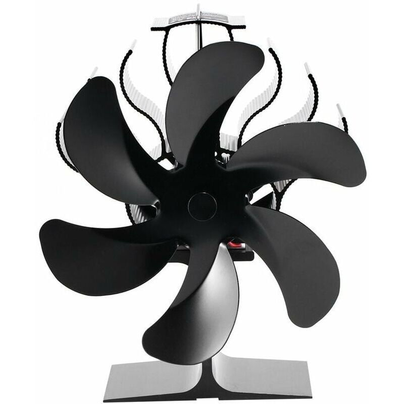 Aiperq - Wärmebetriebener Ofenventilator, Kaminventilator mit 6 Flügeln, Ofenventilator für Kamin, für Holz-/Holzbrenner oder Kamin