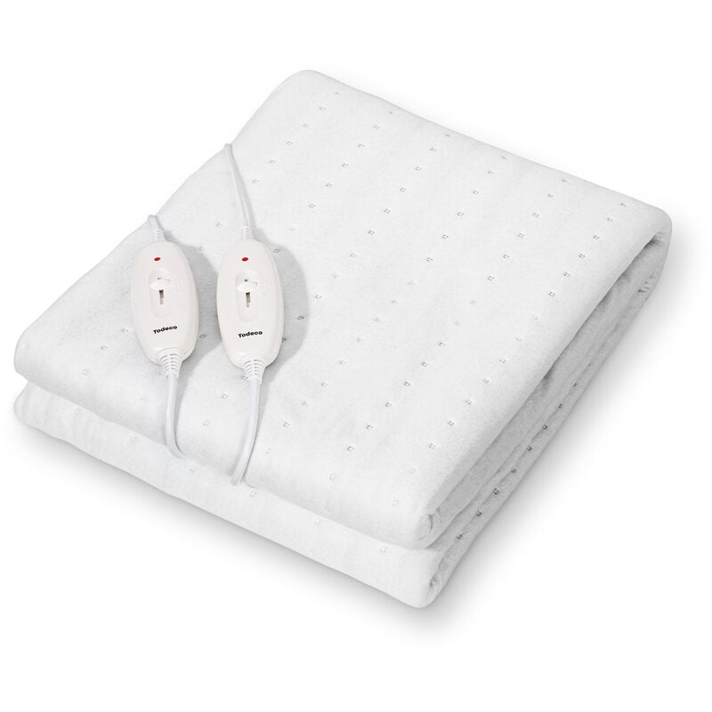 Wärmeunterbett, 160 x 140 cm, Heizkissen mit Zwei Temperaturzonen, Heizdecke mit Sicherheitsautomatik, Überhitzungsschutz, 3 Temperatursstufen,
