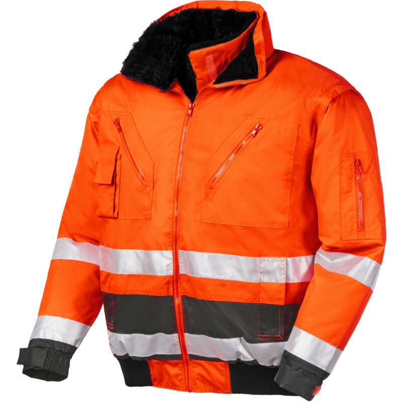 Warnschutz-Pilotenjacke VANCOUVER leuchtorange/grau Größe 5XL