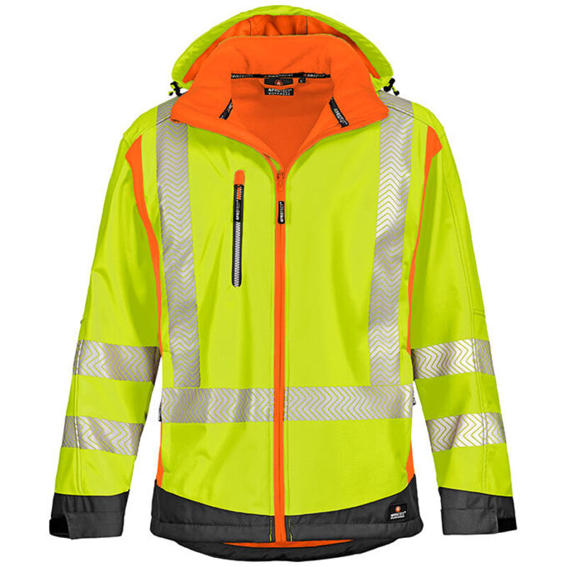 Warnschutz-Softshelljacke HOUSTON leuchtgelb/leuchtorange Größe 5XL