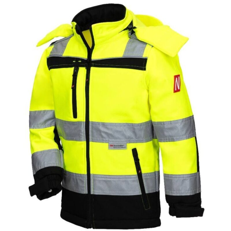 Warnschutz-Softshelljacke motion tex kids 7171KIDS neongelb/schwarz Nitras Gr.134/140