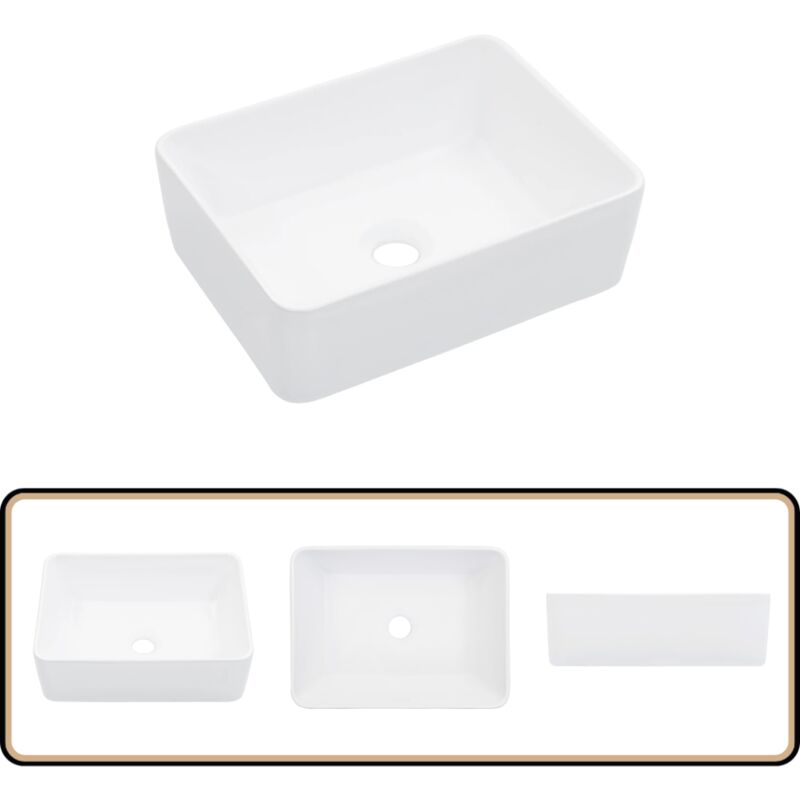 Vidaxl - Waschbecken 40 x 30 x 13 cm Keramik Weiß - Waschbecken - Keramik Waschbecken - Aufsatzwaschbecken - Weißes Waschbecken - Badezimmer