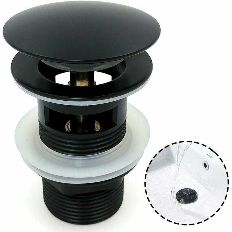 Égouttoir de lavabo de salle de bain, grande surface Pop Up Chrome Pop Up Drain, Pop Up automatique avec trop-plein, cuivre Pop Up Crack Stopper