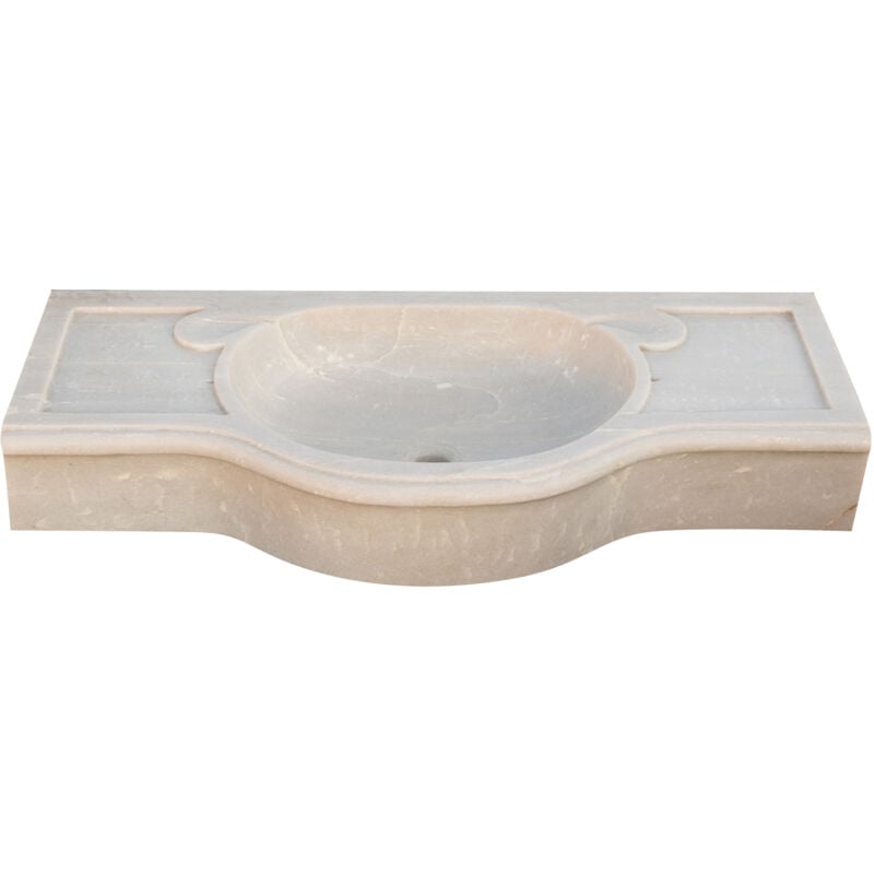 Waschbecken aus weißem Marmor Aufsatzwaschbecken Waschbecken aus Stein Waschbecken für innen und außen Brunnenbecken Waschbecken