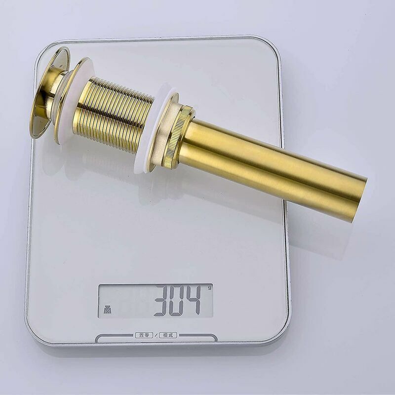 --Waschbecken, Badezimmer, Waschbecken ohne Überlauf, Badewanne, Pop-Up-Ablaufhahn, Montage, Waschbecken-Stopper, Waschtisch, gebürstetes Gold