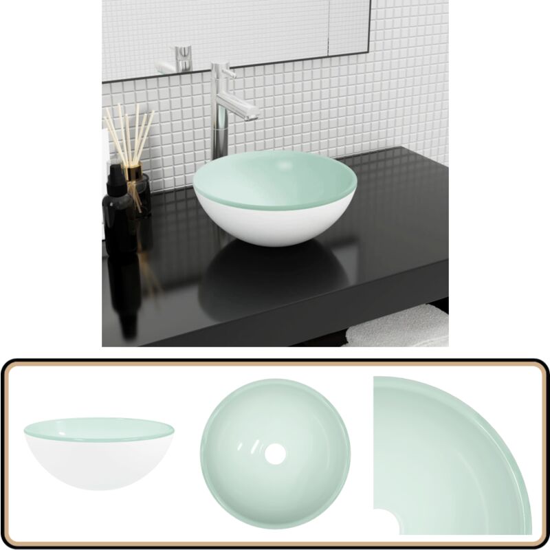 Waschbecken Hartglas 30x12 cm Weiß - Waschbecken - Glaswaschbecken - Auflegewaschbecken - Weißes Waschbecken - Modernes Waschbecken