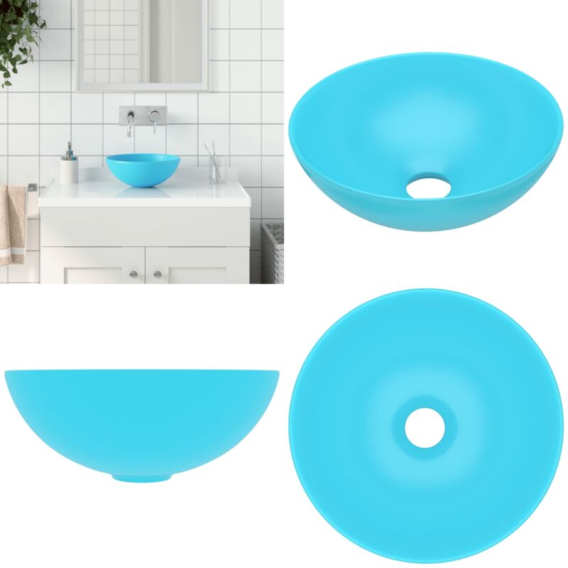 Waschbecken Keramik Hellgrün Rund - Waschbecken - Keramik-Waschbecken - Rundes Waschbecken - Aufsetzbecken - Badezimmer-Waschbecken - Home & Living