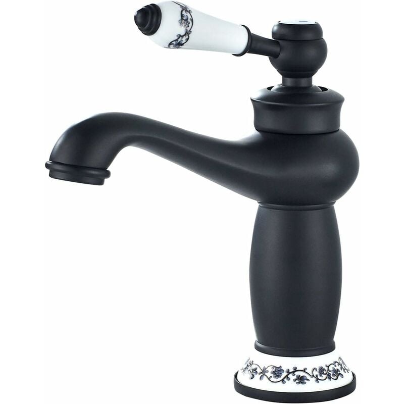 Mumu - Waschbecken Wasserhahn Einhebel Waschbecken Wasserhahn Einhebel Waschbecken Wasserhahn Einhebel Waschbecken Wasserhahn Retro, Schwarzes Messing