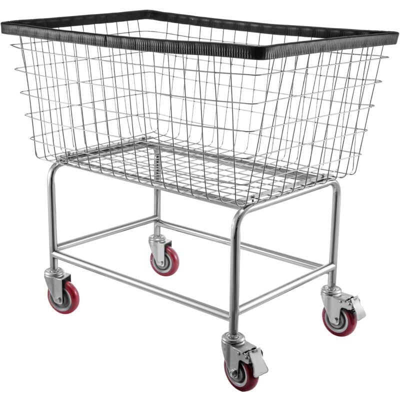Mophorn - Wäschewagen aus Draht, 4,5 Scheffel, 35' x 15,7' x 22' kommerzieller Korb mit Rädern, verchromter Stahlrahmen, 5' Rollen, für Wäsche