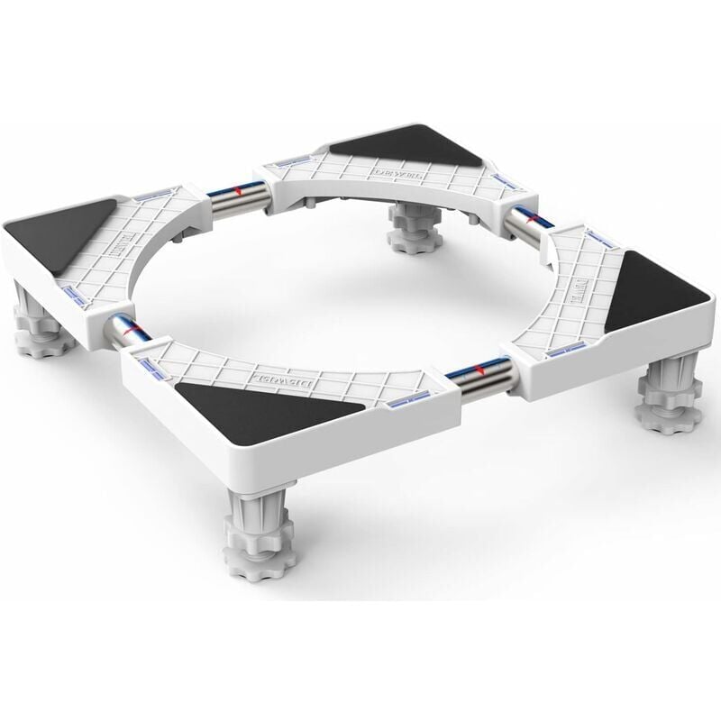 Waschmaschinen-Ständerbasis für Kühlschrank, Waschtrockner, verstellbare Länge 50 cm – 66 cm, Stützlast 300 kg, mit Geräuschreduzierungseffekt