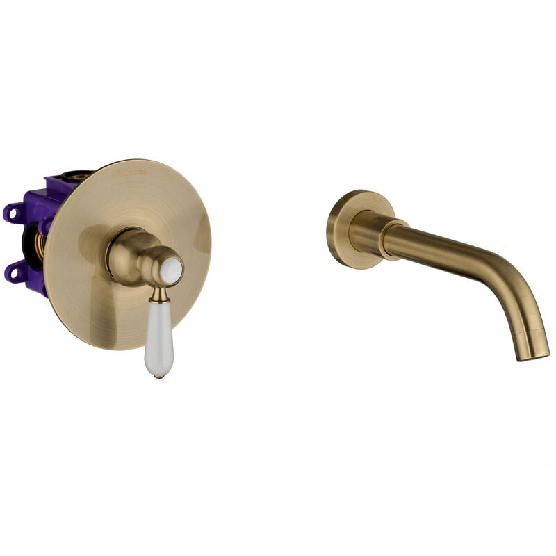 Paulgurkes - Waschtischarmatur Bronze Messing Unterputz 2-Loch Armatur