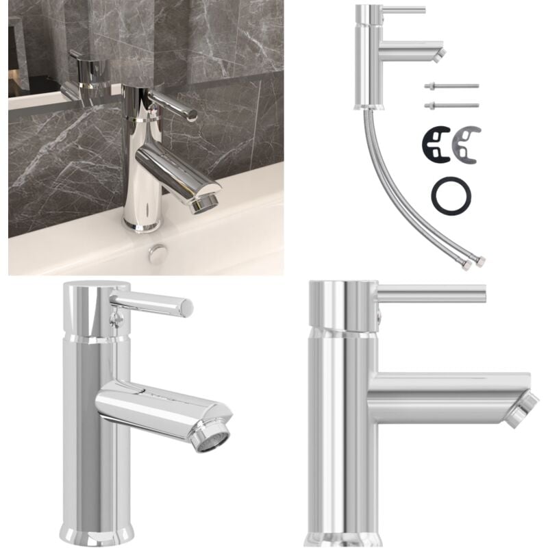 Waschtischarmatur Verchromt 130x176 mm - Waschtische Armature - Chrom Armatur - Messing Armatur - Küchenarmatur - Badezimmersanierung - Home & Living