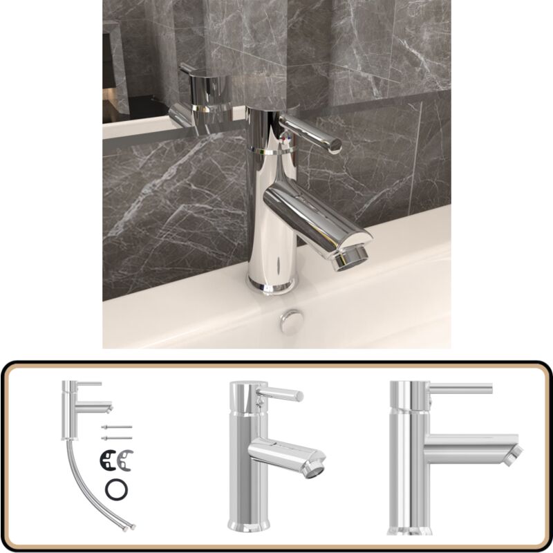 Waschtischarmatur Verchromt 130x176 mm - Waschtische Armature - Chrom Armatur - Messing Armatur - Küchenarmatur - Badezimmersanierung