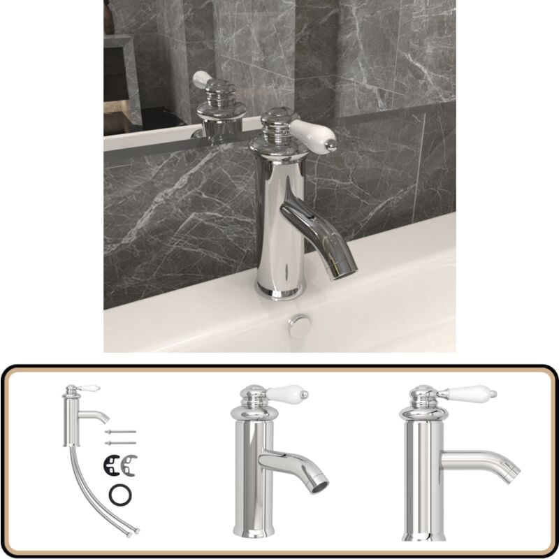 Vidaxl - Waschtischarmatur Verchromt 130x180 mm - Waschtische Armature - Chrom Armatur - Messing Armatur - Küchenarmatur - Badezimmersanitäranlagen