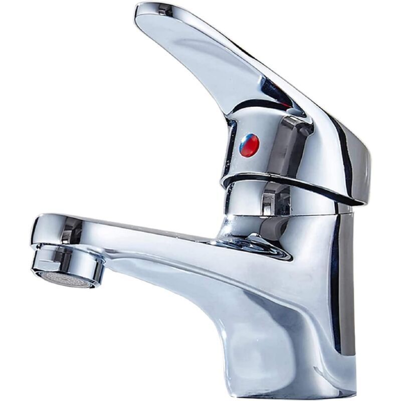 Waschtischarmaturen Badezimmer-Mischbatterie, Warm- und Kaltmischbatterie, verchromt, massives Messing, Waschtischarmatur für Badezimmer, Küche,