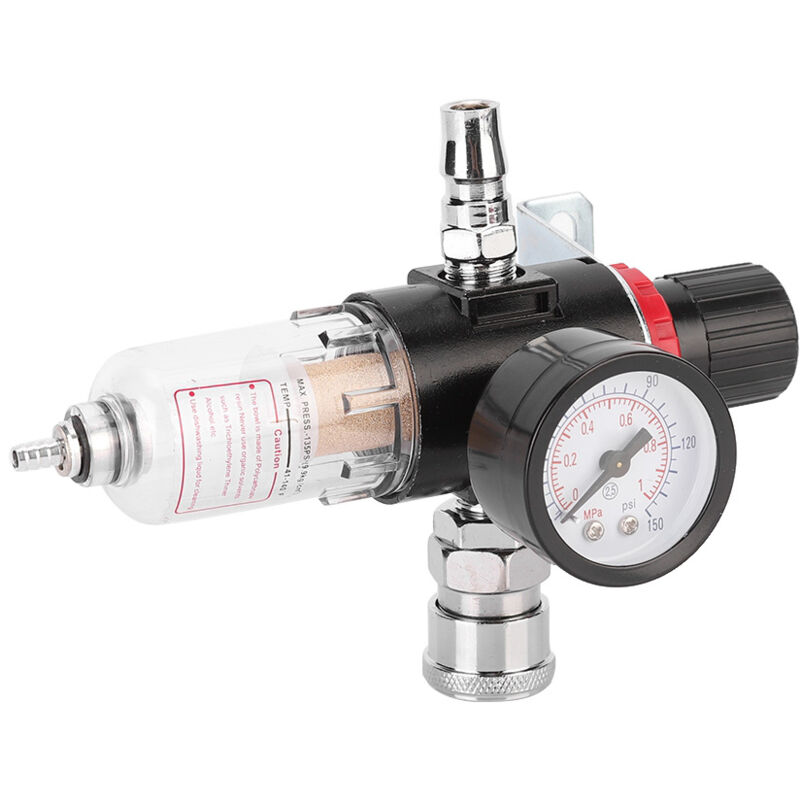 Wasserabscheider für Autos, 1/4-Zoll-Luftkompressorfilter-Wasserabscheider-Werkzeugsatz mit Regler und Manometer für die meisten Autos