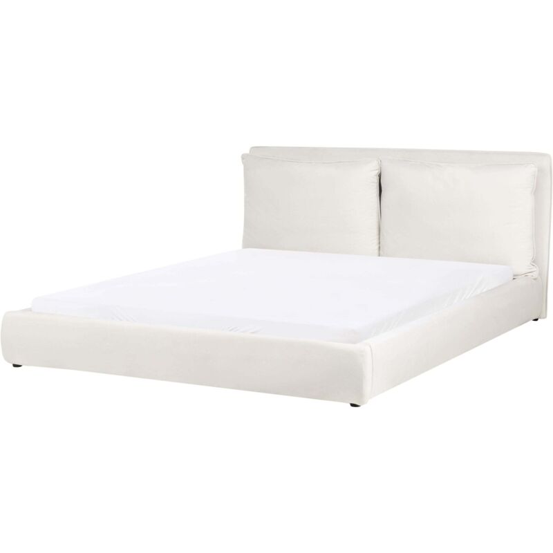 Wasserbett Samtstoff BAJONNA 180 x 200 cm Cremeweiß