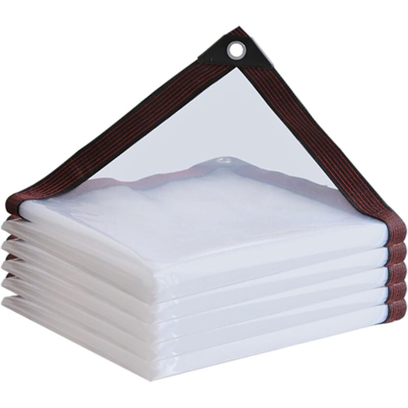 Wasserdichte Abdeckplane mit gravierten Ringen, transparent, Regenschutz, wetterfest, für Gartenmöbel, Pflanzen, Gewächshaus, Hundehütte, 2 x 1 m