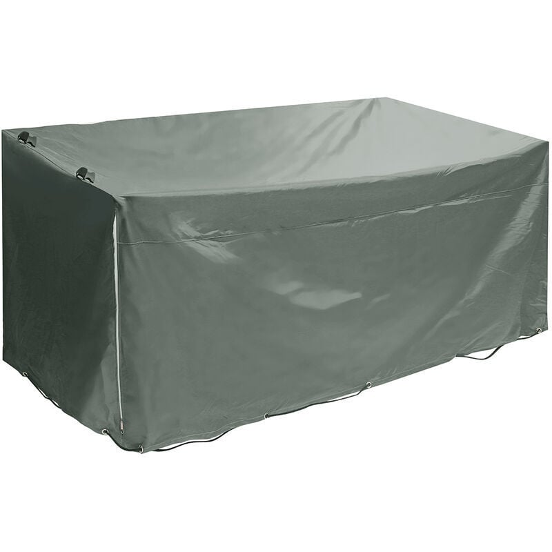 Wasserdichte Anhängerabdeckung 210 x 115 x 90 cm. Schützen Sie die PVC-Plane für den Außenbereich mit einem Seil (grau).
