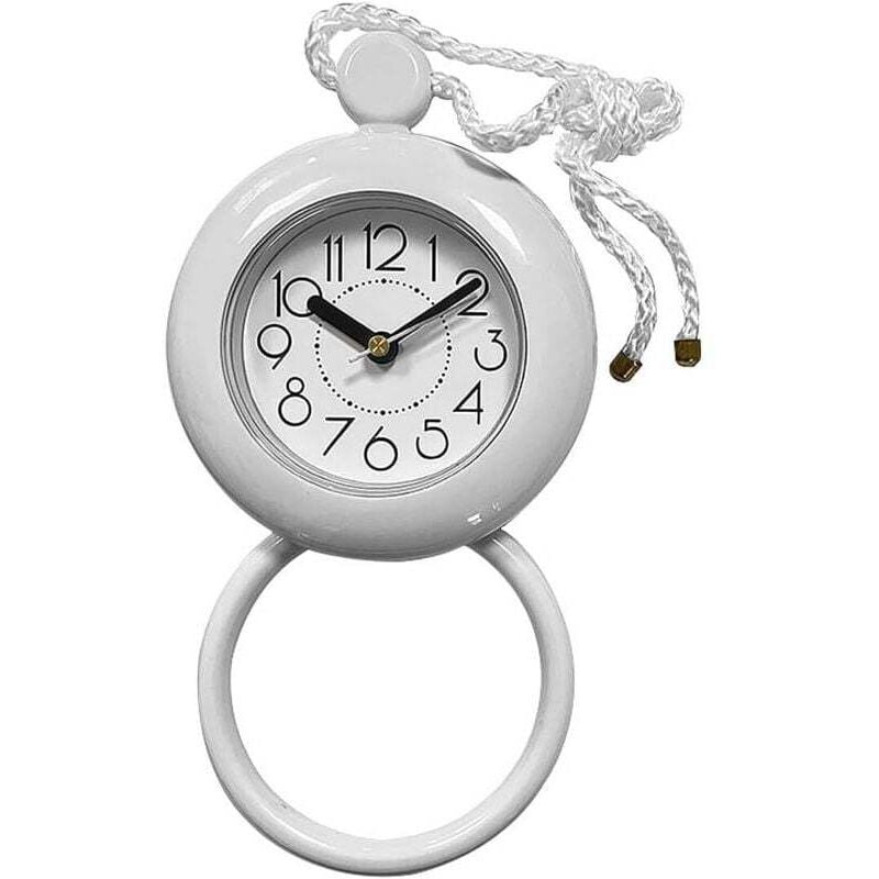 Wasserdichte Badezimmeruhr, Duschuhr mit hängendem Handtuch, wasserdichte Uhren für Badezimmer, Küchentimer-Uhren (weiß)