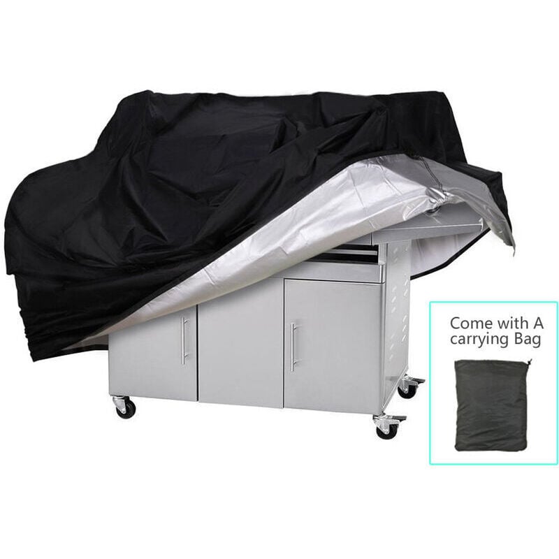 Waterproof BBQ Grill Cover,UV Resistant Gas Grill Cover,Durable and Convenient,Rip Resistant,Black Barbecue Grill Covers,(170X61X117CM)