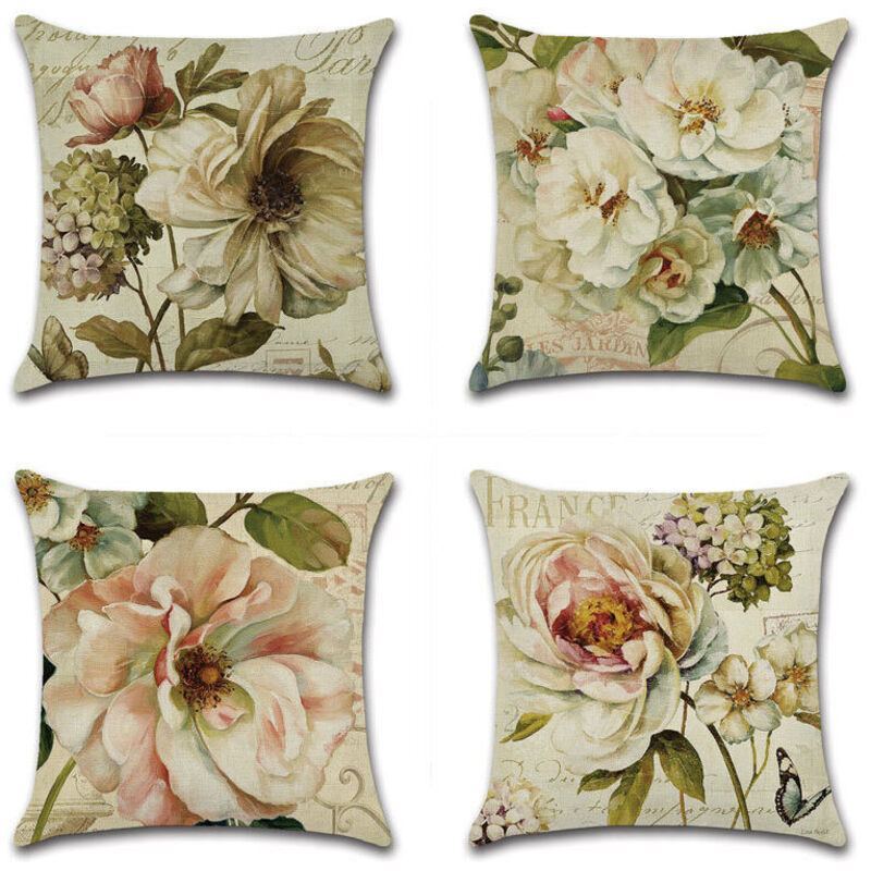 Wasserdichte Outdoor-Kissenbezüge, 45 x 45 cm, florale dekorative Kissenbezüge, Outdoor-Kissen, Terrassen- und Garten-Kissenbezüge für Bank, Sofa,