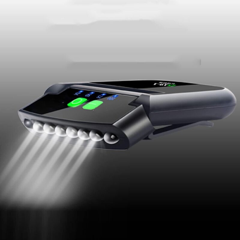 Wasserdichte LED-Taschenlampe mit Clip, USB-aufladbar, ultrahell, freihändiges Design mit Clip, ideal für Camping, Jagen, Angeln und Joggen im Freien.