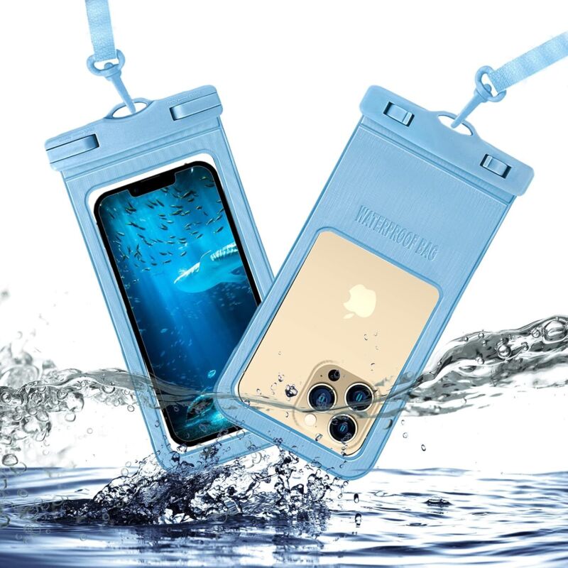 Wasserdichte Smartphone-Tasche, 2er-Pack, IPX8 wasserdichte Tasche, 7,2-Zoll-Handytasche für iPhone 13/12/11 Mini Pro Max XS Max, Samsung S22 S20