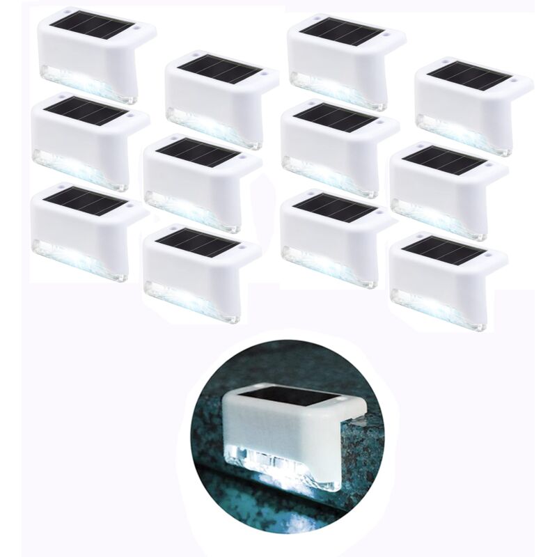 Wasserdichte Solar-Zaunleuchte, Solar-Terrassenleuchte, Treppenleuchte, IP65 LED-Solar-Gartenleuchten für Terrassentreppen und Zäune (Weißes Licht,