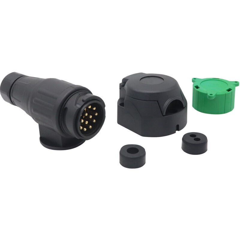 Wasserdichter 13-poliger Anhängerstecker (männlich), 12V 13-poliger Anhängerkupplungsstecker (männlich) für Fahrradträger, LKWs, Wohnwagen,