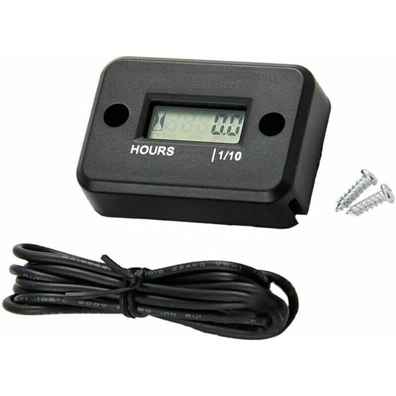 Wasserdichter digitaler Betriebsstundenzähler mit LCD-Display für Quads, Motorräder, Schneemobile, Motocross-Maschinen, Pitbikes, Rasenmäher,