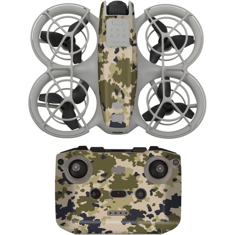 Wasserdichter PVC-Aufkleber für Drohne + Fernbedienung, farbenfroher, kratzfester Aufkleber, Schutzzubehör für DJI Neo (Wüstentarnung)